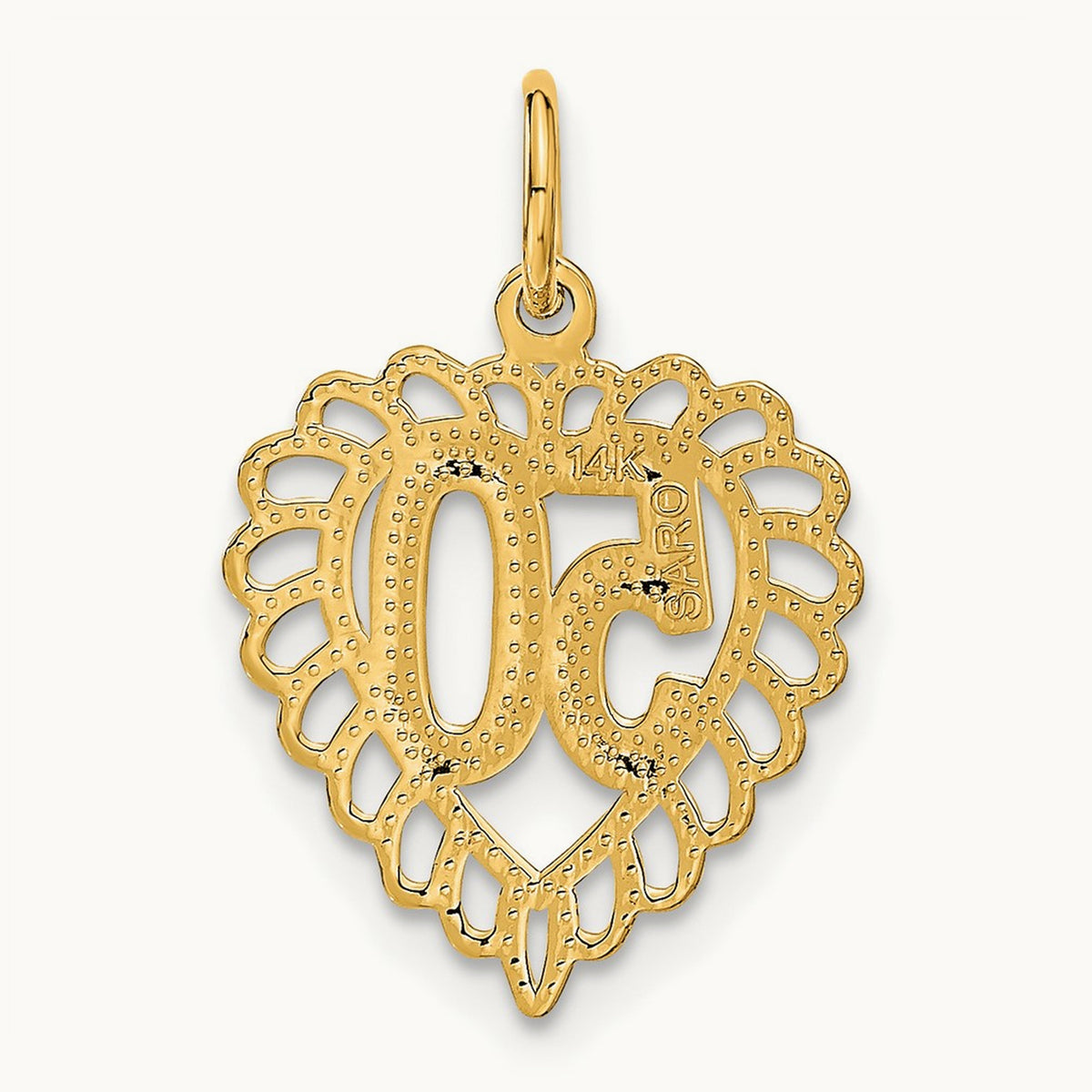 50 in Heart Charm, 14K