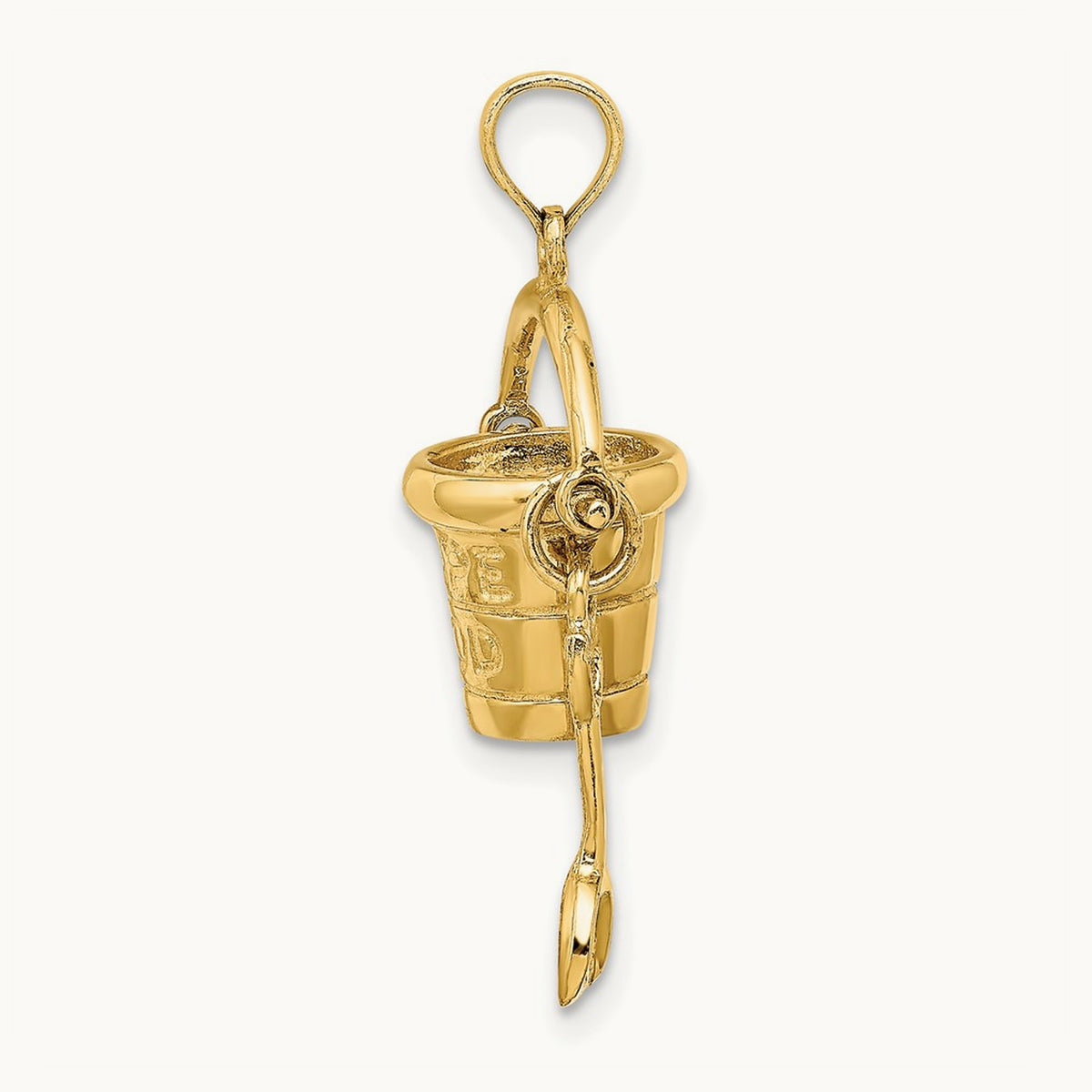 3D CAPE COD Bucket w/ Shovel Charm, 14K