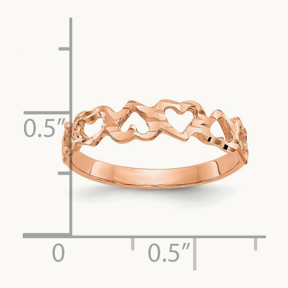 Heart Ring, 3mm wide in 14K Rose Gold