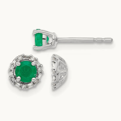 Diamond and Emerald Stud w/ Jacket Earrings — photo set
