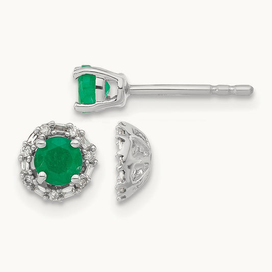 Diamond and Emerald Stud w/ Jacket Earrings — photo set