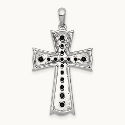5/8ct. Black Diamond Cross Pendant, 14K White Gold