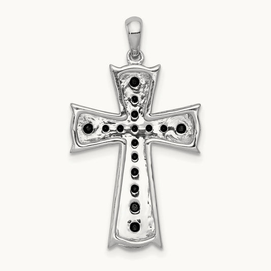 5/8ct. Black Diamond Cross Pendant, 14K White Gold