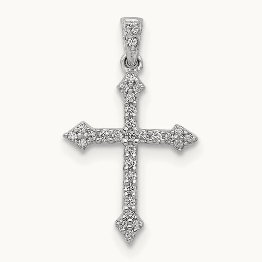 1/10ct. Diamond Cross Pendant — 19mm, 0.104 ct