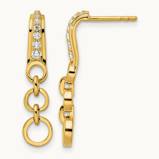 Post Dangle Earrings, 0.10 ct tw Lab-Grown Diamond