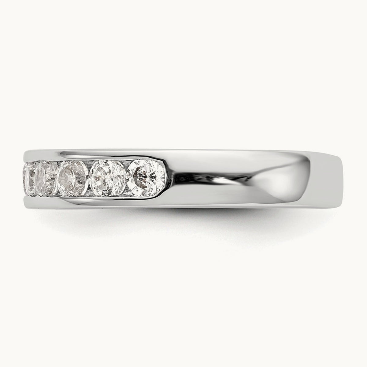 9- Stone Closed Channel Band Mounting, 2.7mm, 14K White Gold