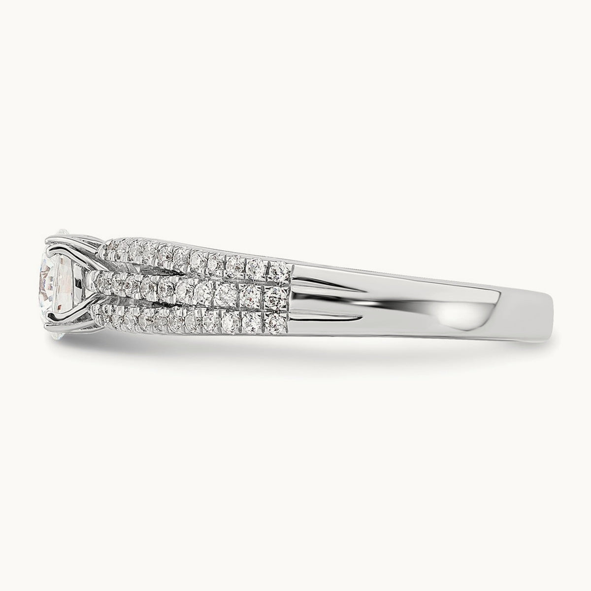 3-Row Round Semi-Mount Engagement Ring, 0.50-1.00 ct tw