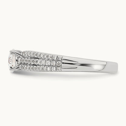 3-Row Round Semi-Mount Engagement Ring, 0.50-1.00 ct tw