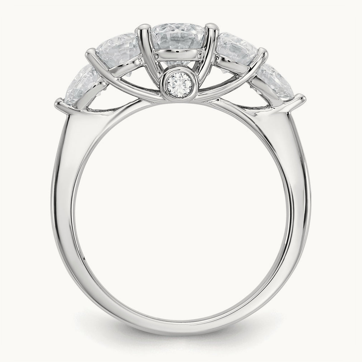 5 Stone Band, 2.00 ct tw Lab-Grown Diamond — 14K White Gold