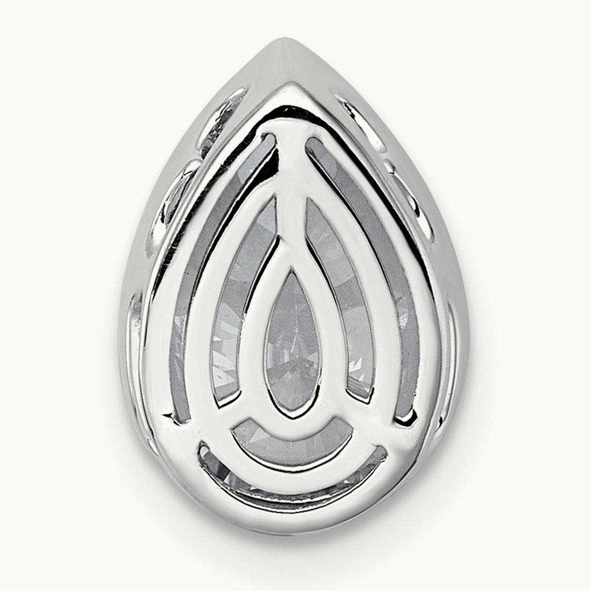 Pear Bezel Chain Slide, 0.25-3.00 ct tw Lab-Grown Diamond — 2 1/2 ct, 14K White Gold