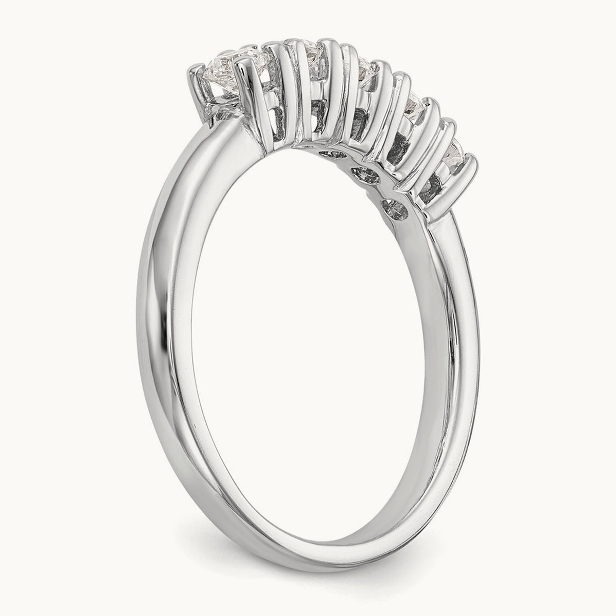 5-Stone Diamond Band, 14K White Gold