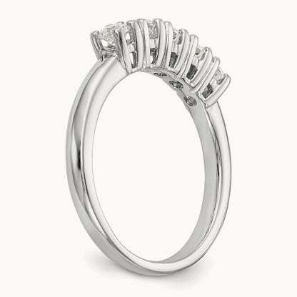 5-Stone Diamond Band, 14K White Gold