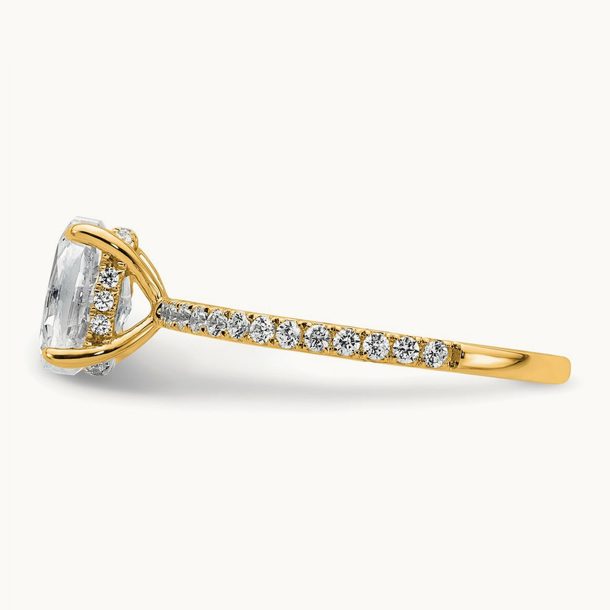 Oval Solitaire Engagement Ring, 1.25-4.50 ct tw Lab-Grown Diamond — 14K Yellow Gold, 7