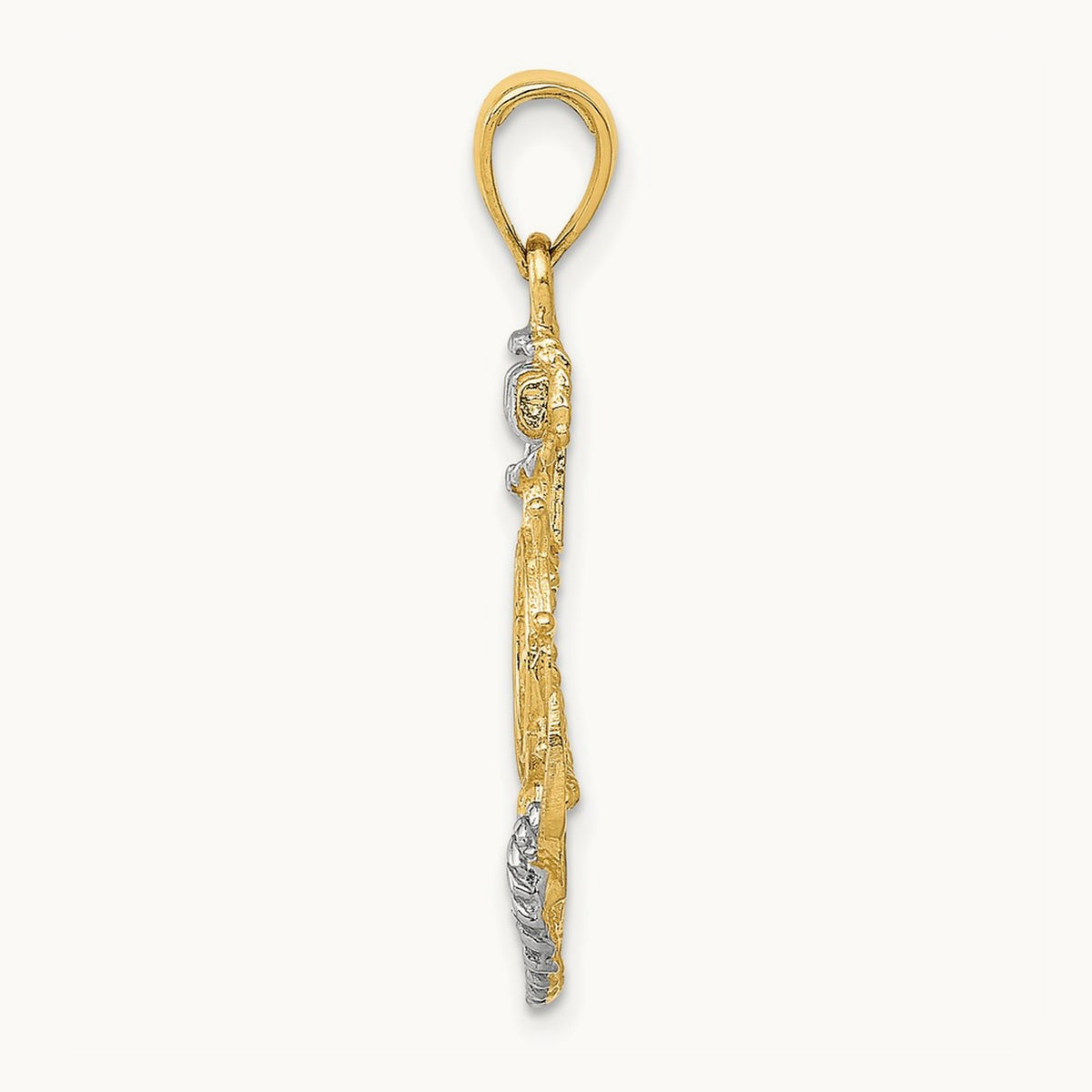 Anchor with Rope Pendant — 14K Two-Tone Gold, 31mm