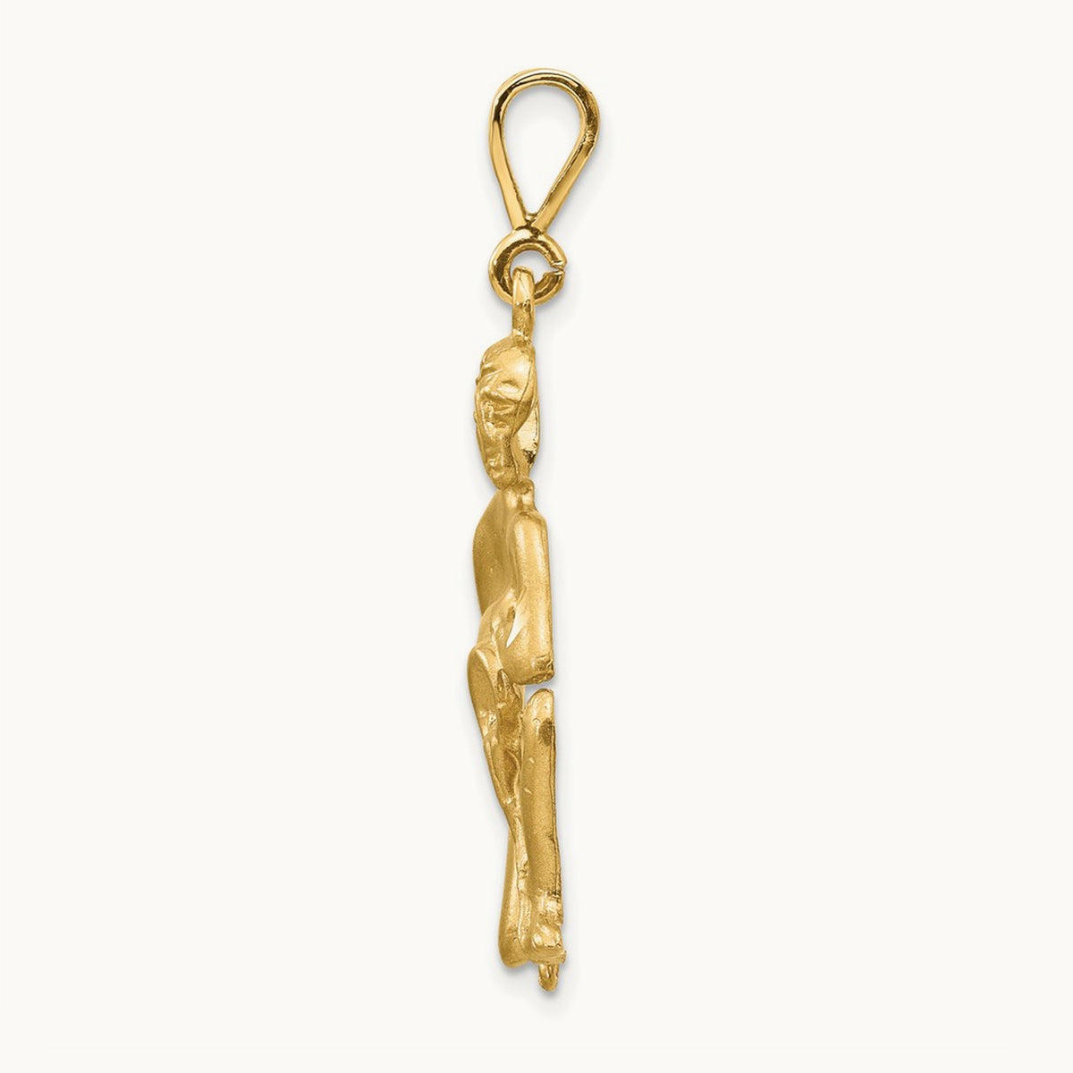 Satin Diamond-cut Aquarius Zodiac Charm — 40mm