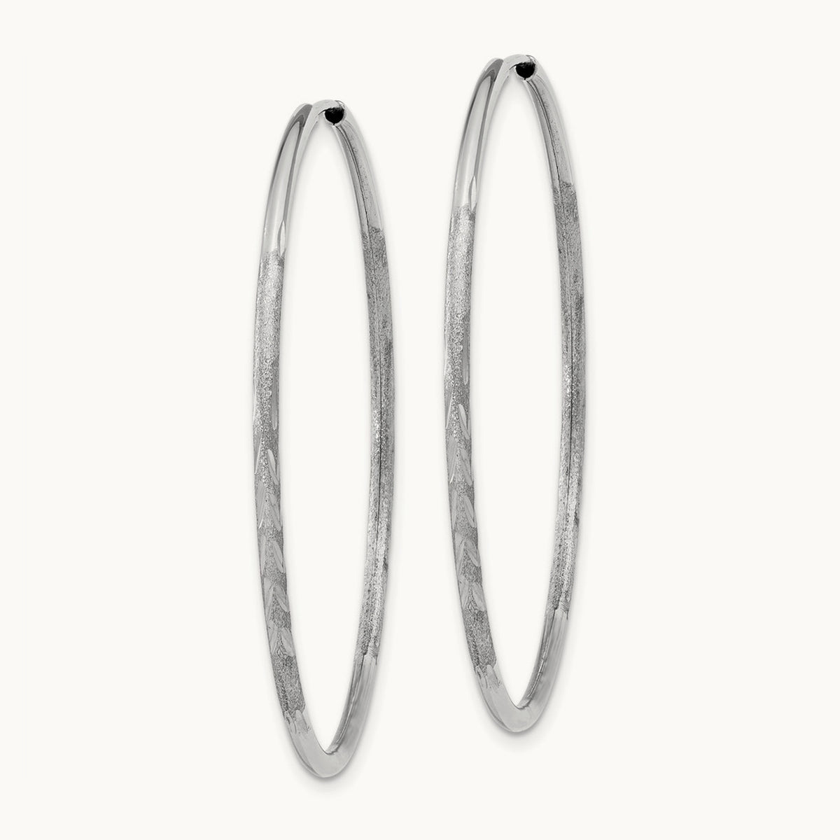 Diamond-cut Endless Hoop Earrings — 40mm, 1.5mm