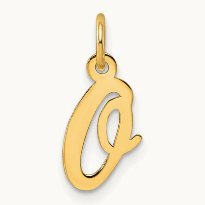 Small Script Letter O Initial Charm, 14K