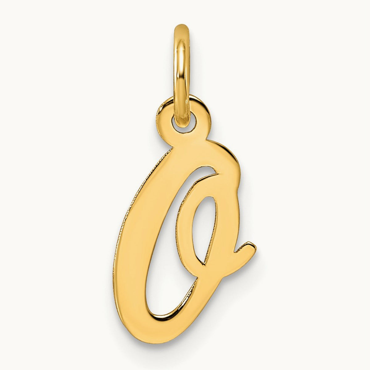 Small Script Letter O Initial Charm, 14K