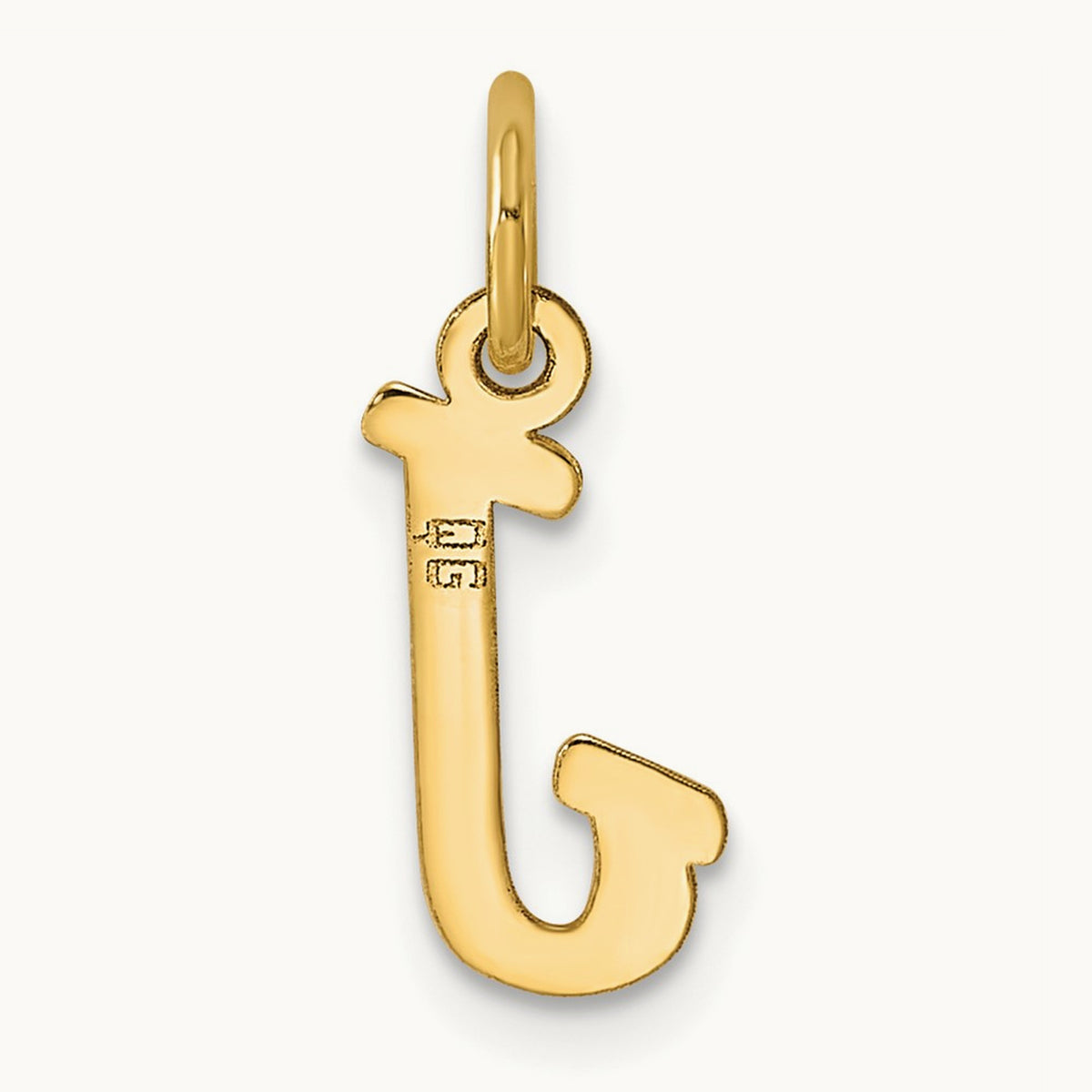 Small Script Letter J Initial Charm, 14K