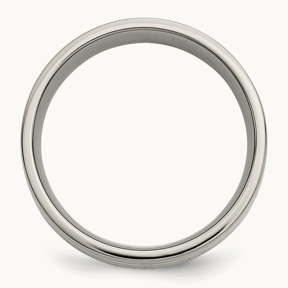 Polished with 14K Yellow Inlay Flat Band — photo set