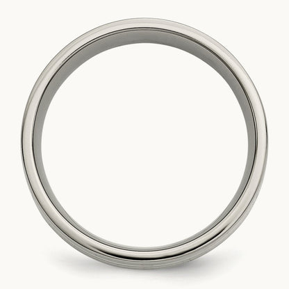 Polished with 14K Yellow Inlay Flat Band — photo set