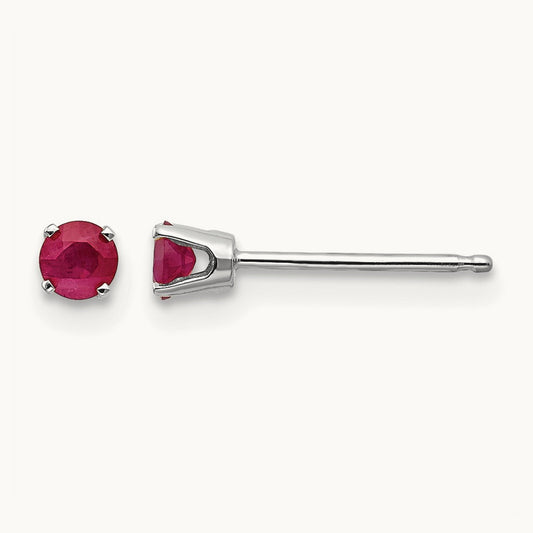 Ruby Stud Earrings — 3mm
