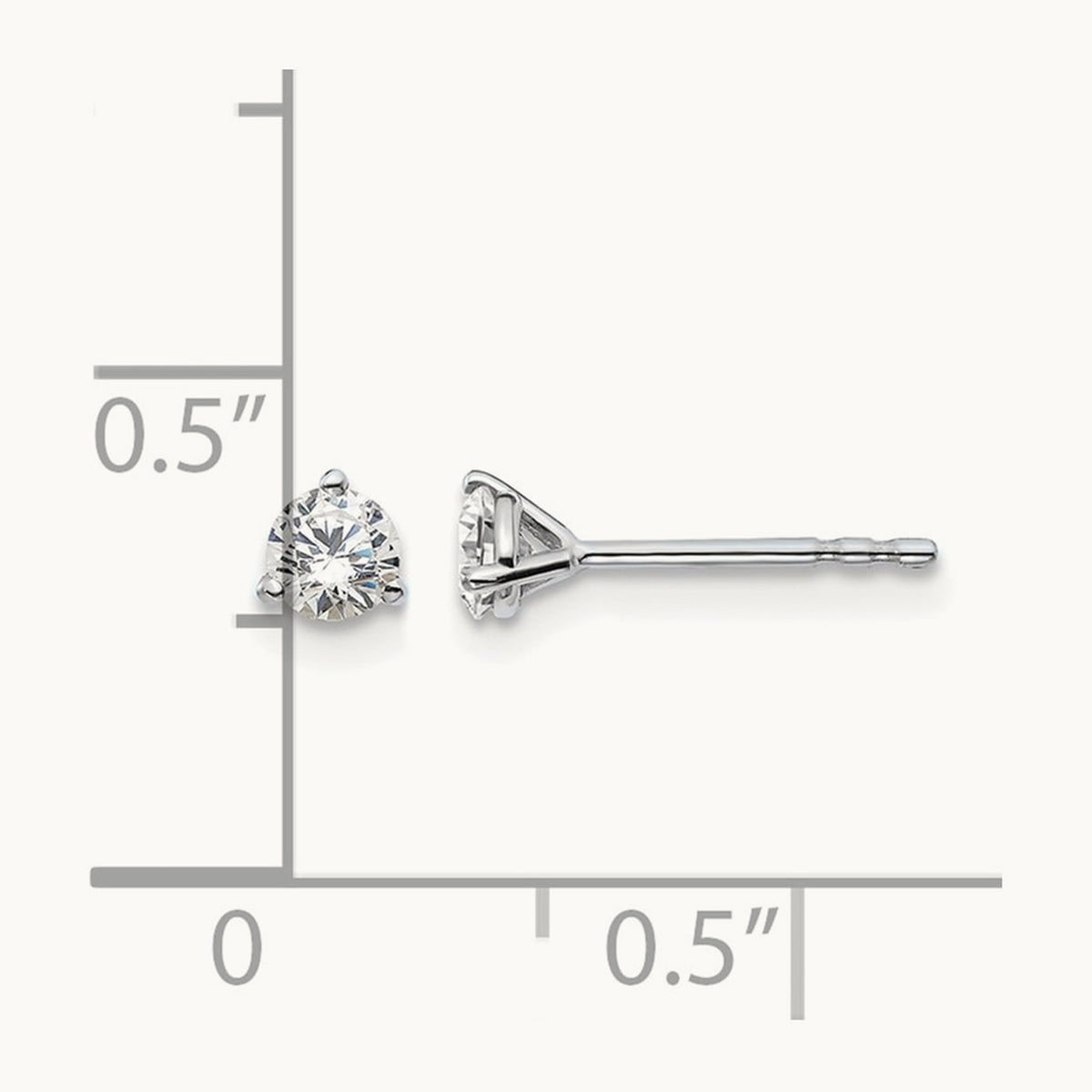 Round Stud Earrings, 0.10-6.00 ct tw Lab-Grown Diamond — 1/3 ct, Platinum