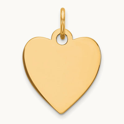 Plain .035 Gauge Engravable Heart Disc Charm — 18mm