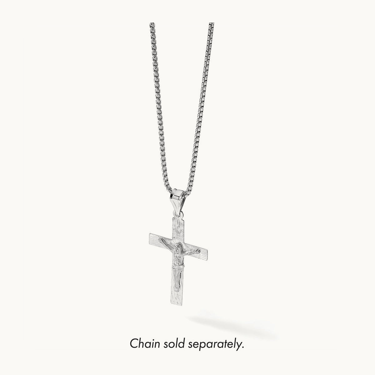 Crucifix Pendant, 14K White Gold