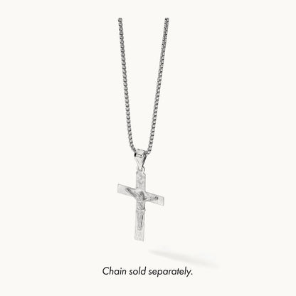 Crucifix Pendant, 14K White Gold