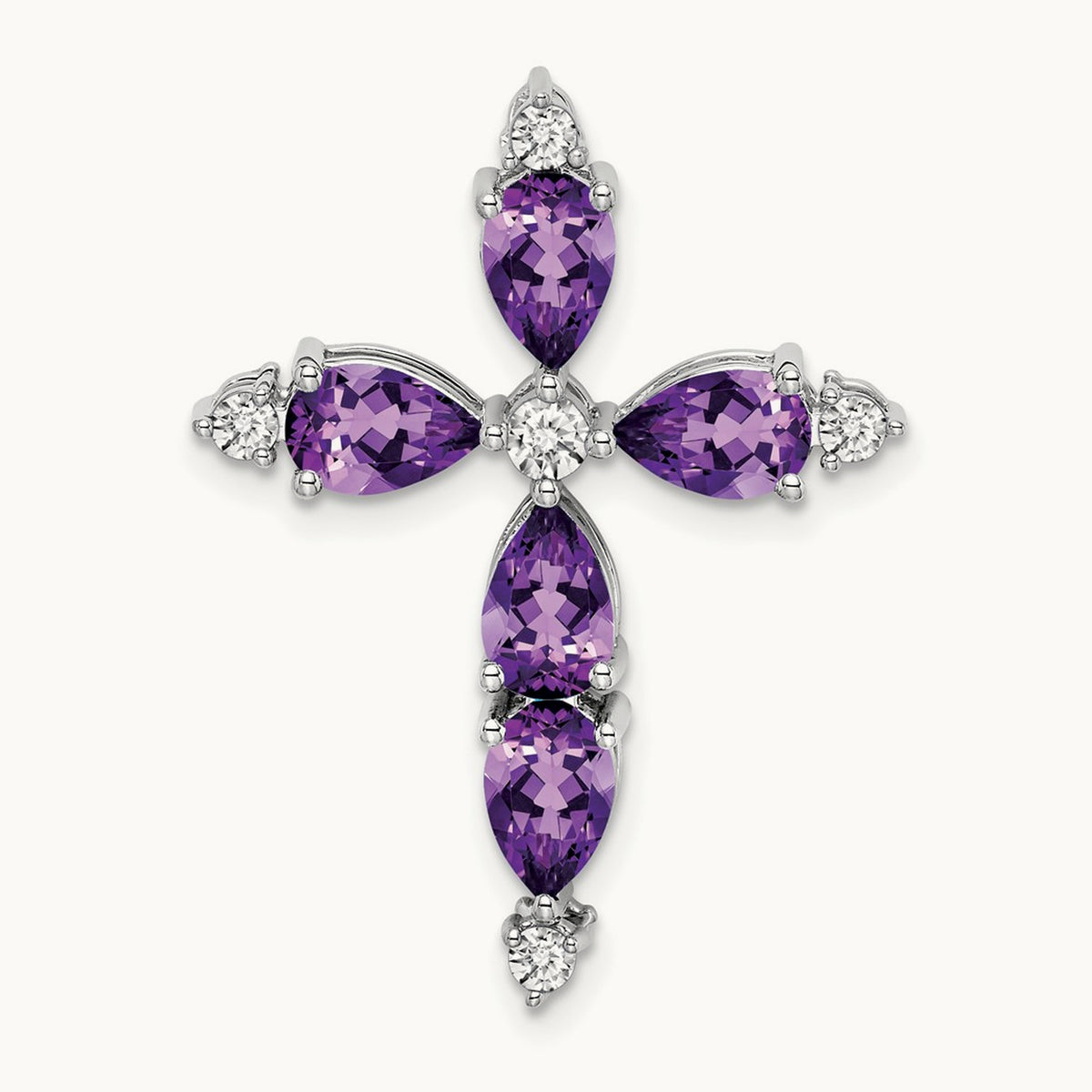 Amethyst and Diamond Cross Chain Slide — photo set