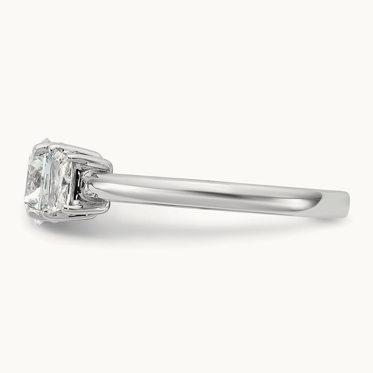 Trapezoid Sidestones Engagement Ring, 3/8-3 3/4 ct Lab-Grown Diamond — 14K White Gold