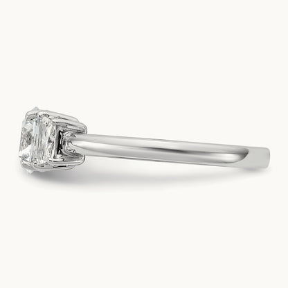 Trapezoid Sidestones Engagement Ring, 3/8-3 3/4 ct Lab-Grown Diamond — 14K White Gold