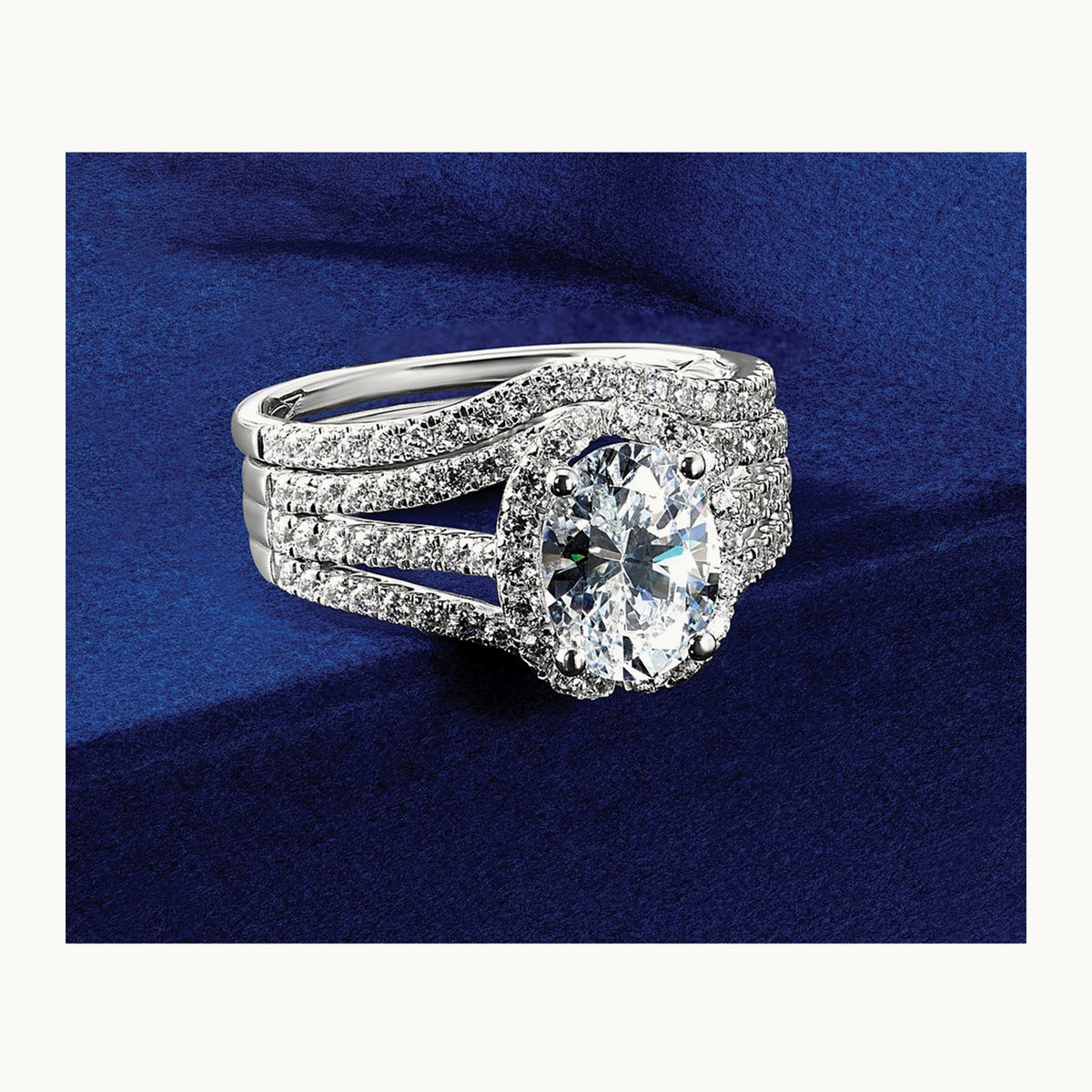 Halo Engagement Ring, 2.00 ct tw Lab-Grown Diamond — 14K White Gold