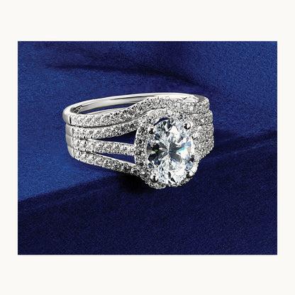 Halo Engagement Ring, 2.00 ct tw Lab-Grown Diamond — 14K White Gold