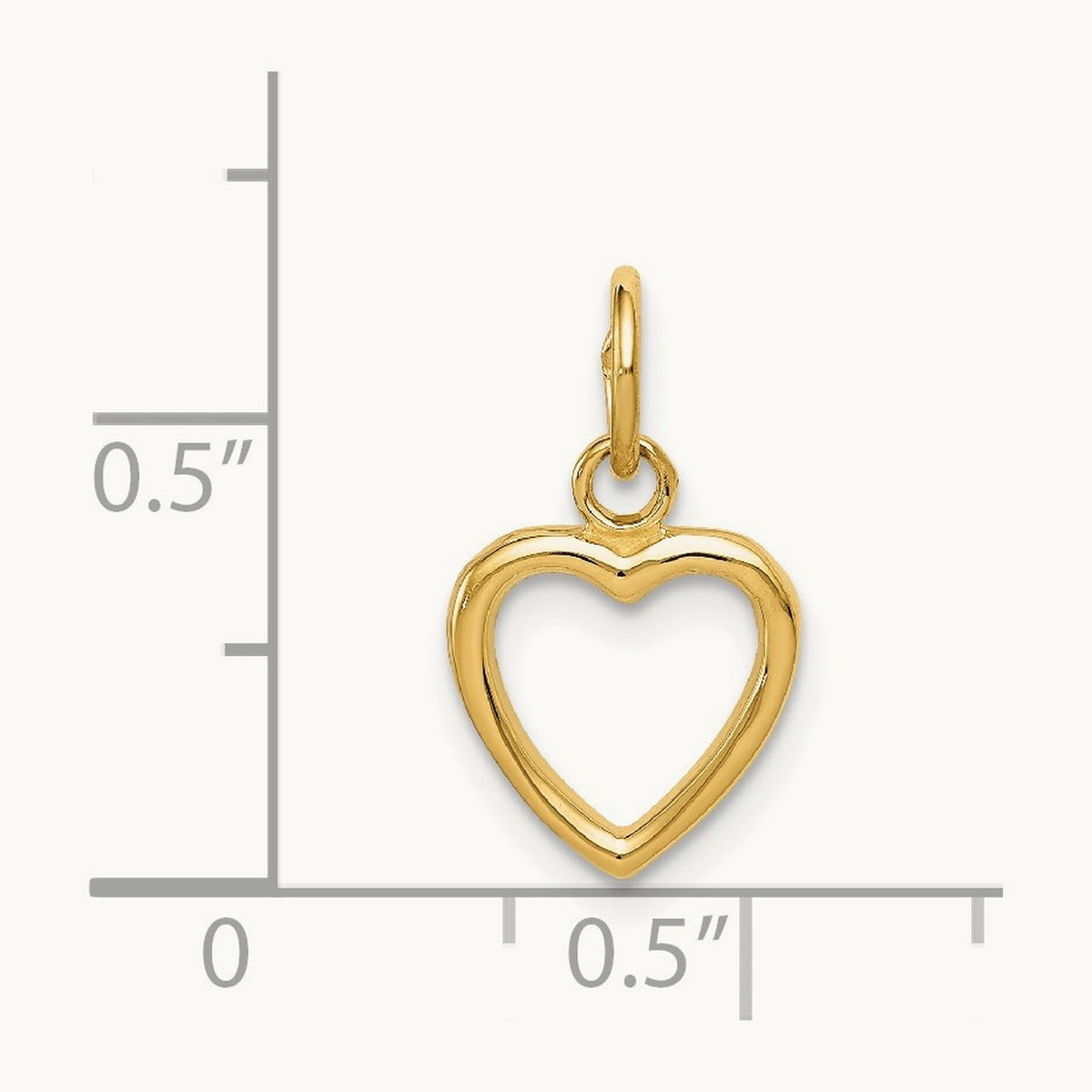 Polished Cut-out Heart Pendant — 16mm