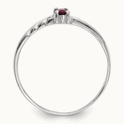 Ruby Birthstone Ring, 14K White Gold