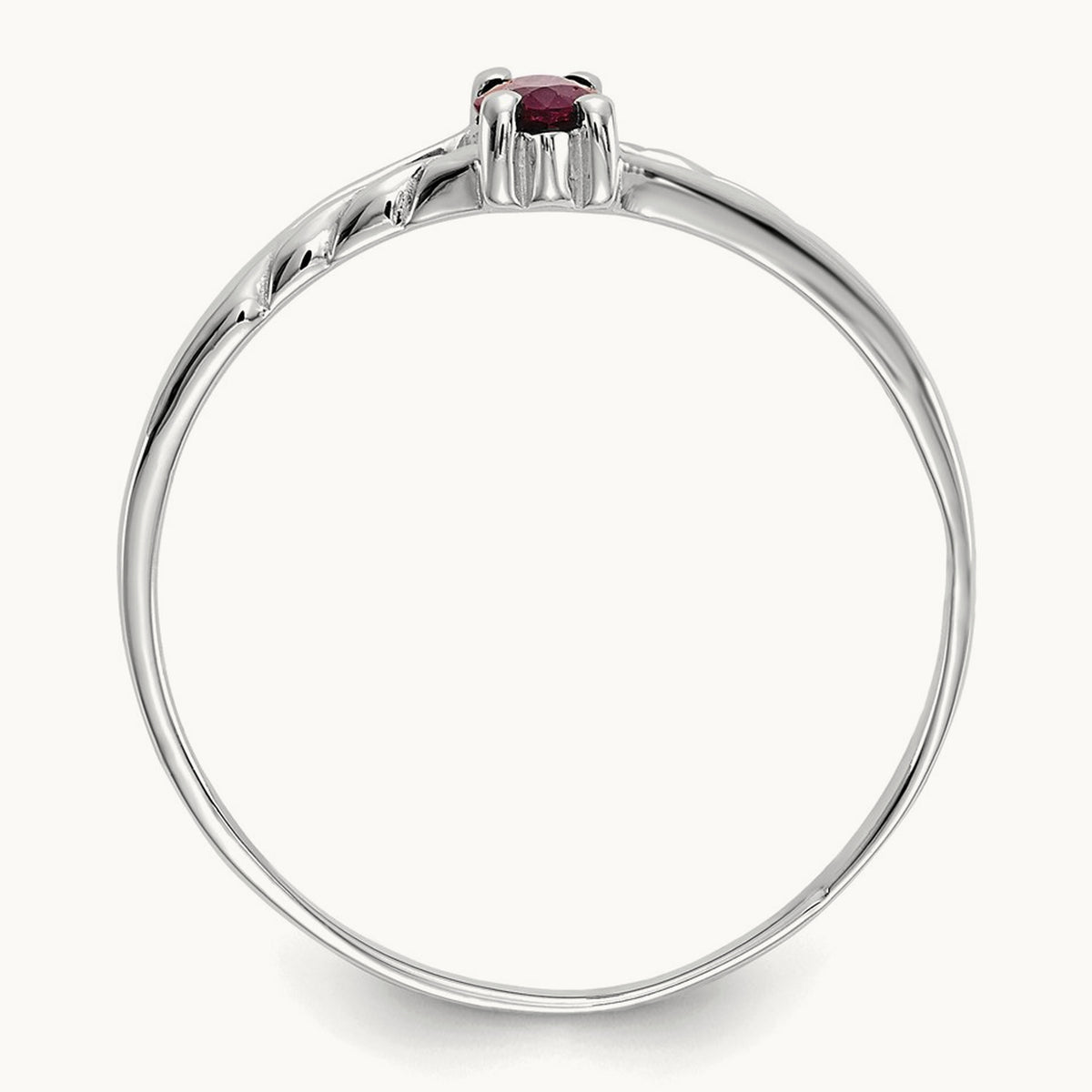 Ruby Birthstone Ring, 14K White Gold