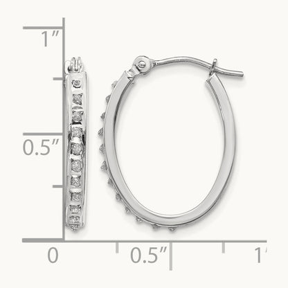 WG Diamond Fascination Diamond Dust/Accent Oval Hoop Earrings, 14K