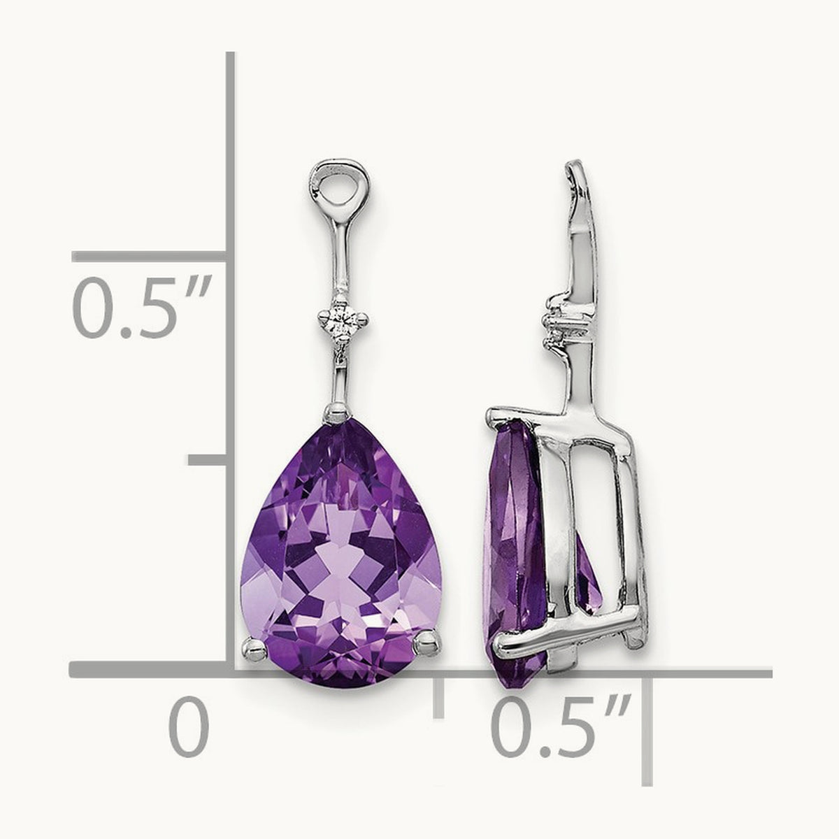 Diamond and Amethyst Earring Jackets, 14K White Gold