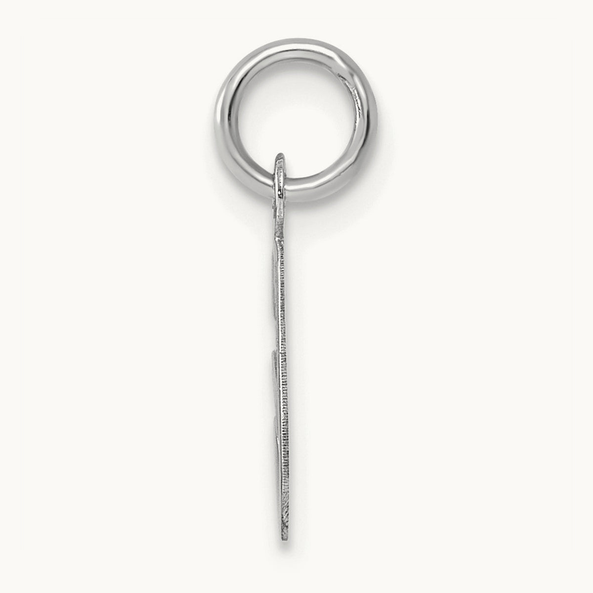 Small Script Letter G Initial Charm, 14K White Gold