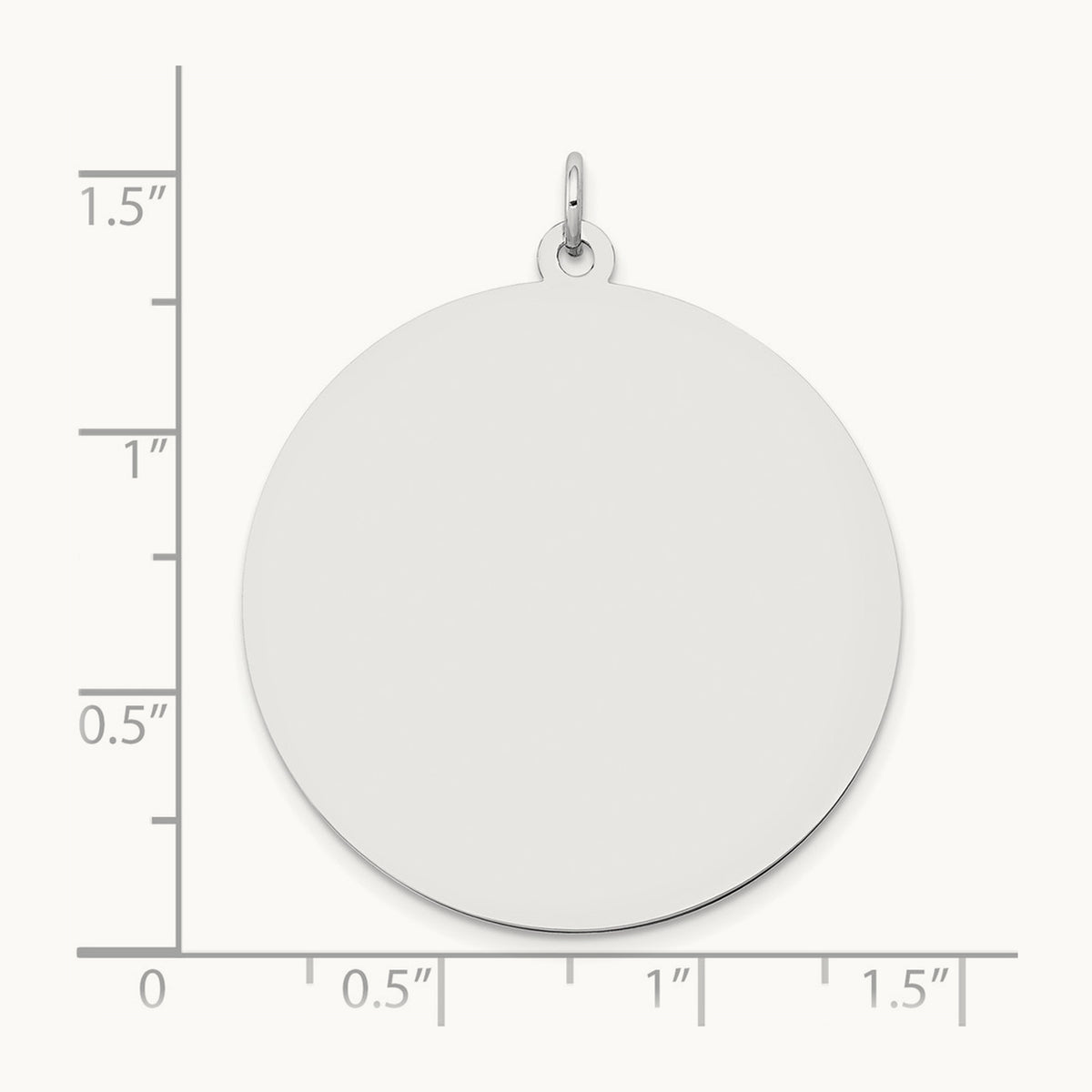Round Disc Charm, 14K White Gold