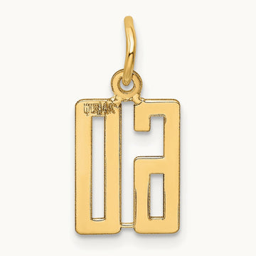 Small Elongated Number 60 Charm, 14K