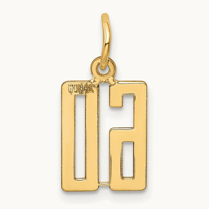Small Elongated Number 60 Charm, 14K