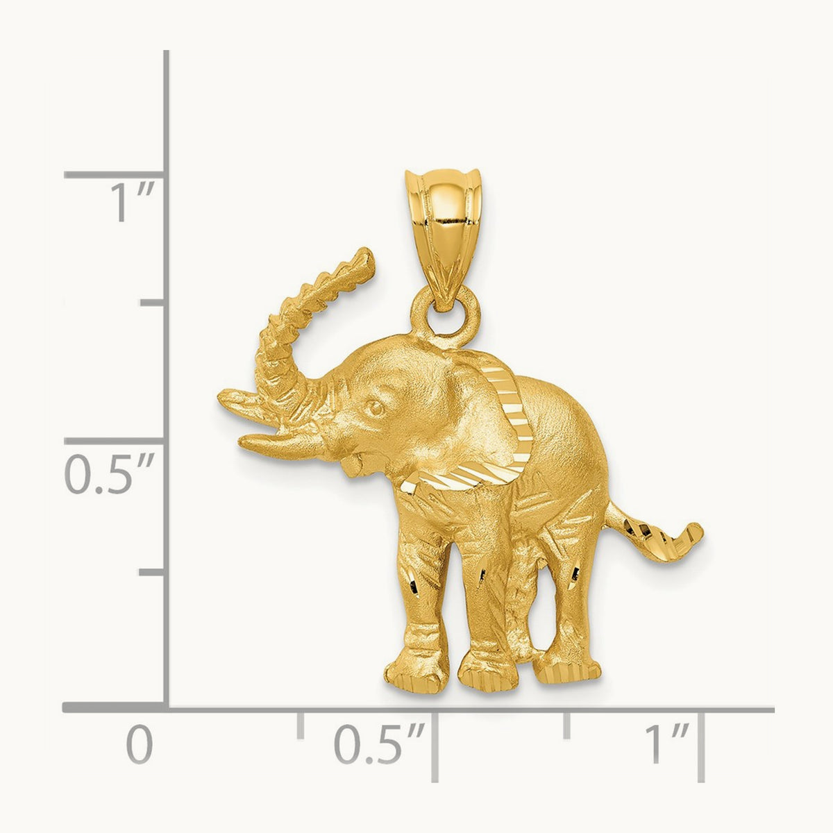 Elephant Pendant, 14K