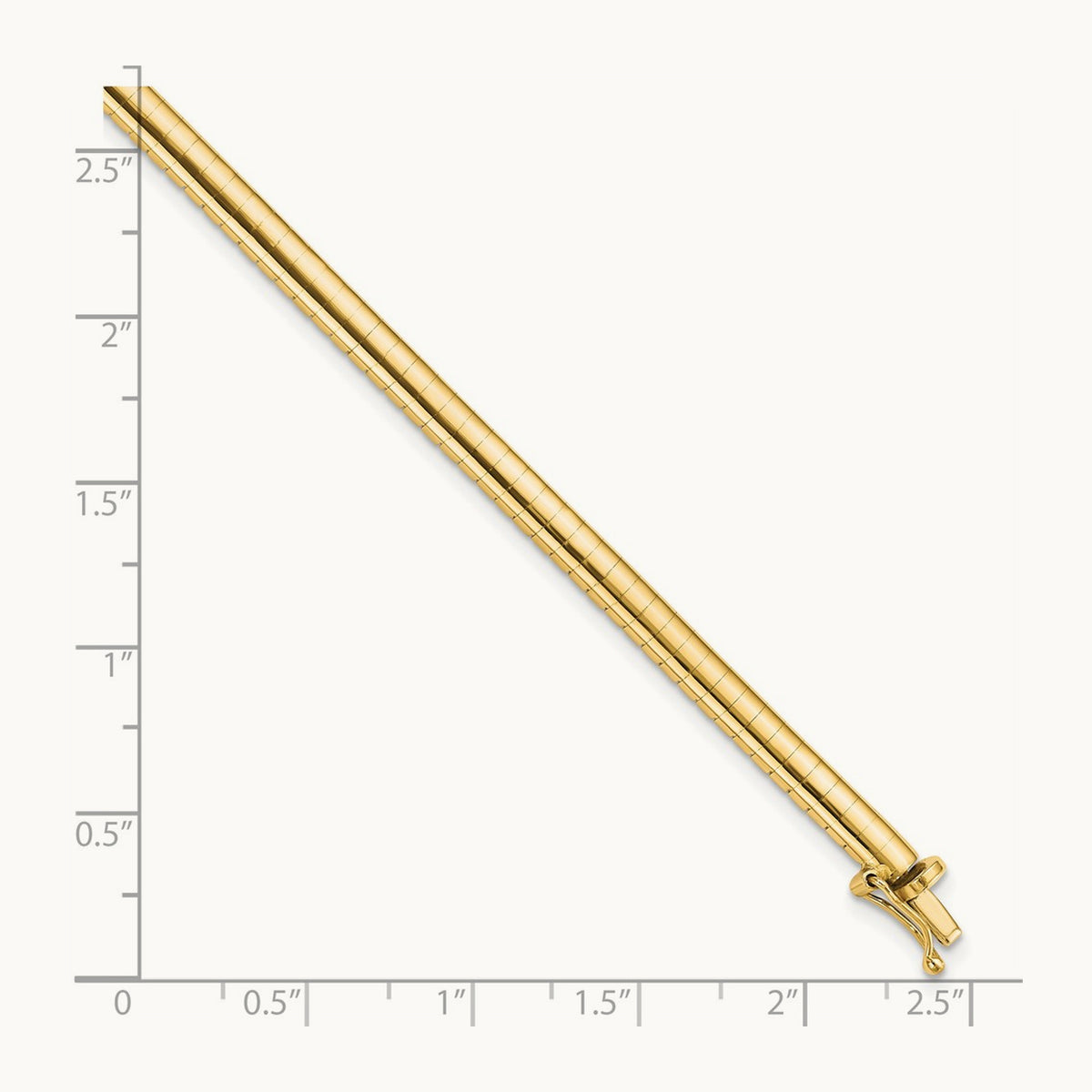 Domed Omega Bracelet — 14K Yellow Gold, 4mm