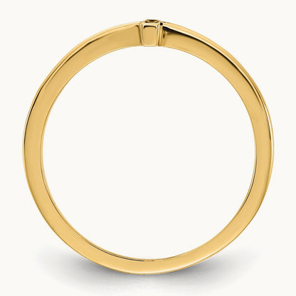 Antiqued Sideways Cross Ring — 14K Yellow Gold