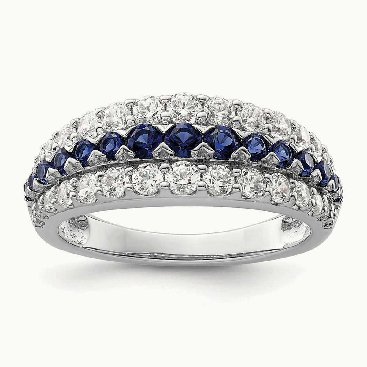 Created Sapphire Ring, 1.00 ct tw Lab-Grown Diamond