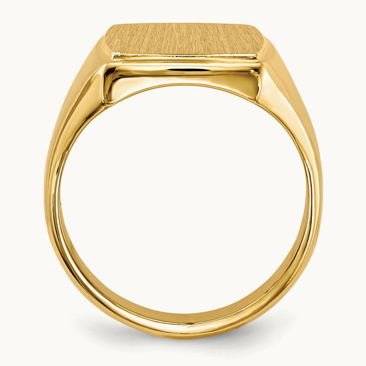 13.0x14. Closed Back Mens Signet Ring, 5mm, 14K