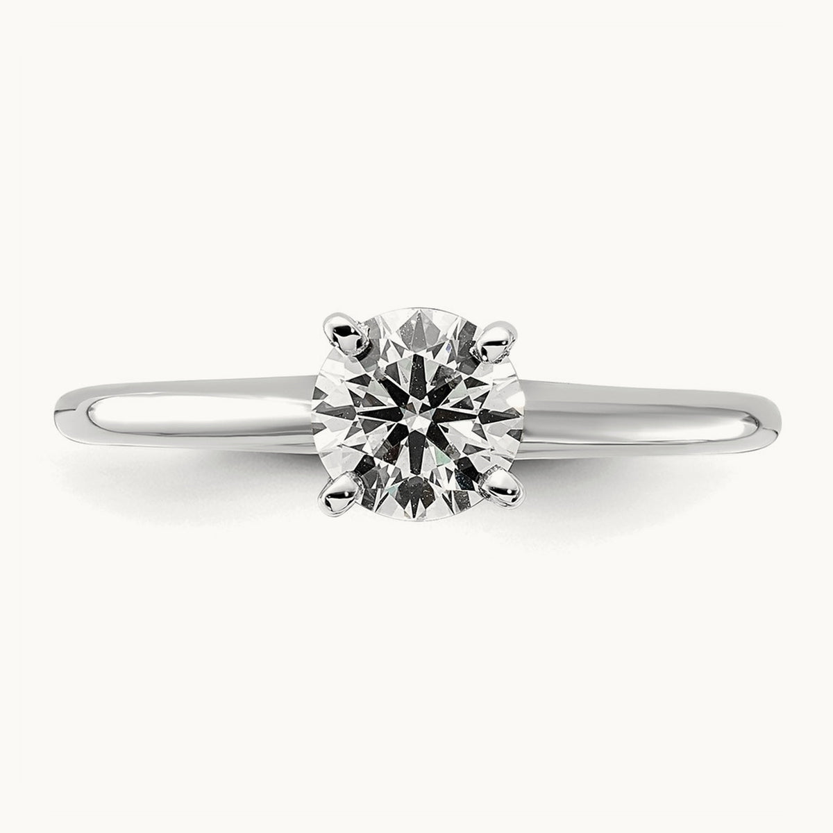 Round Solitaire Engagement Ring, 0.25-5.00 ct tw Lab-Grown Diamond — 3/4 ct, 14K White Gold